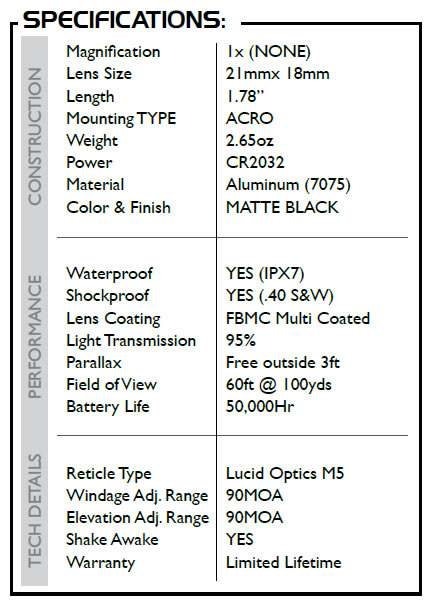 E7 Specifications